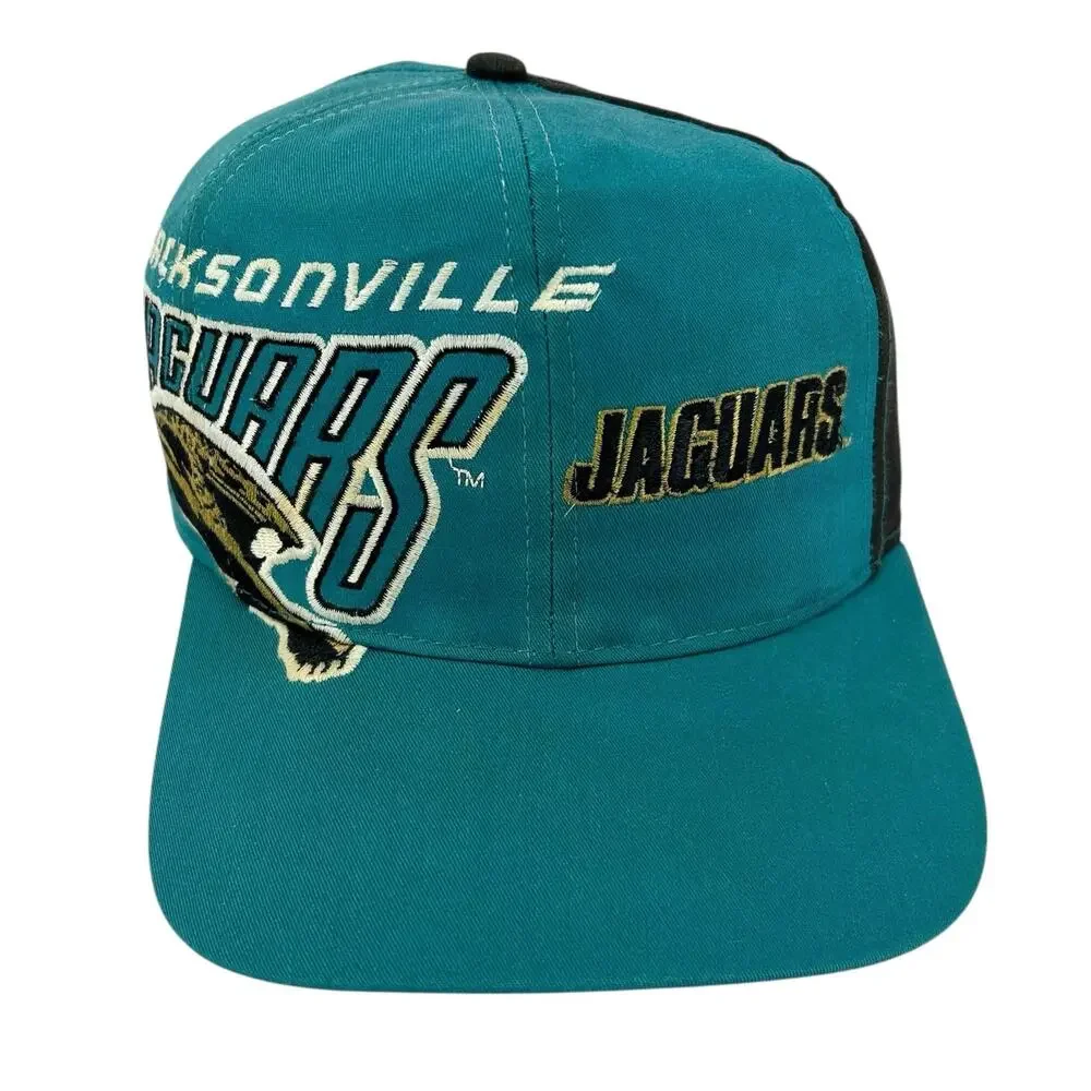 90s Jacksonville Jaguars Banned Logo Eastport Tri Panel Wrap Around SnapBack hat